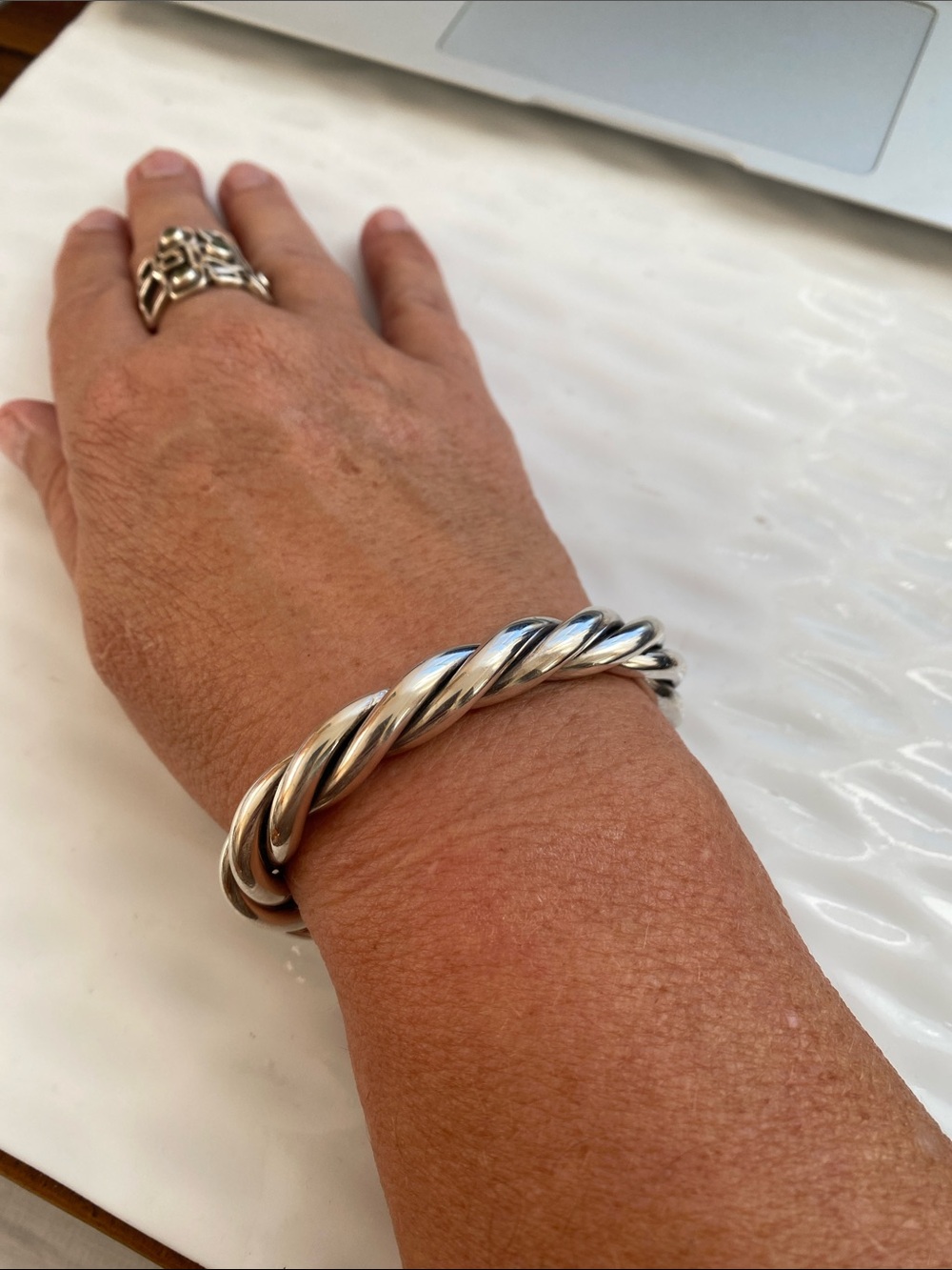 Silpada Sterling Silver Twisted Open Cuff Bracelet B0014 - Picture 10 of 10